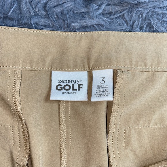 Zenergy Golf By Chicos Women's Sz 3 Pleated Pants Zip And Snap - Picture 6 of 8